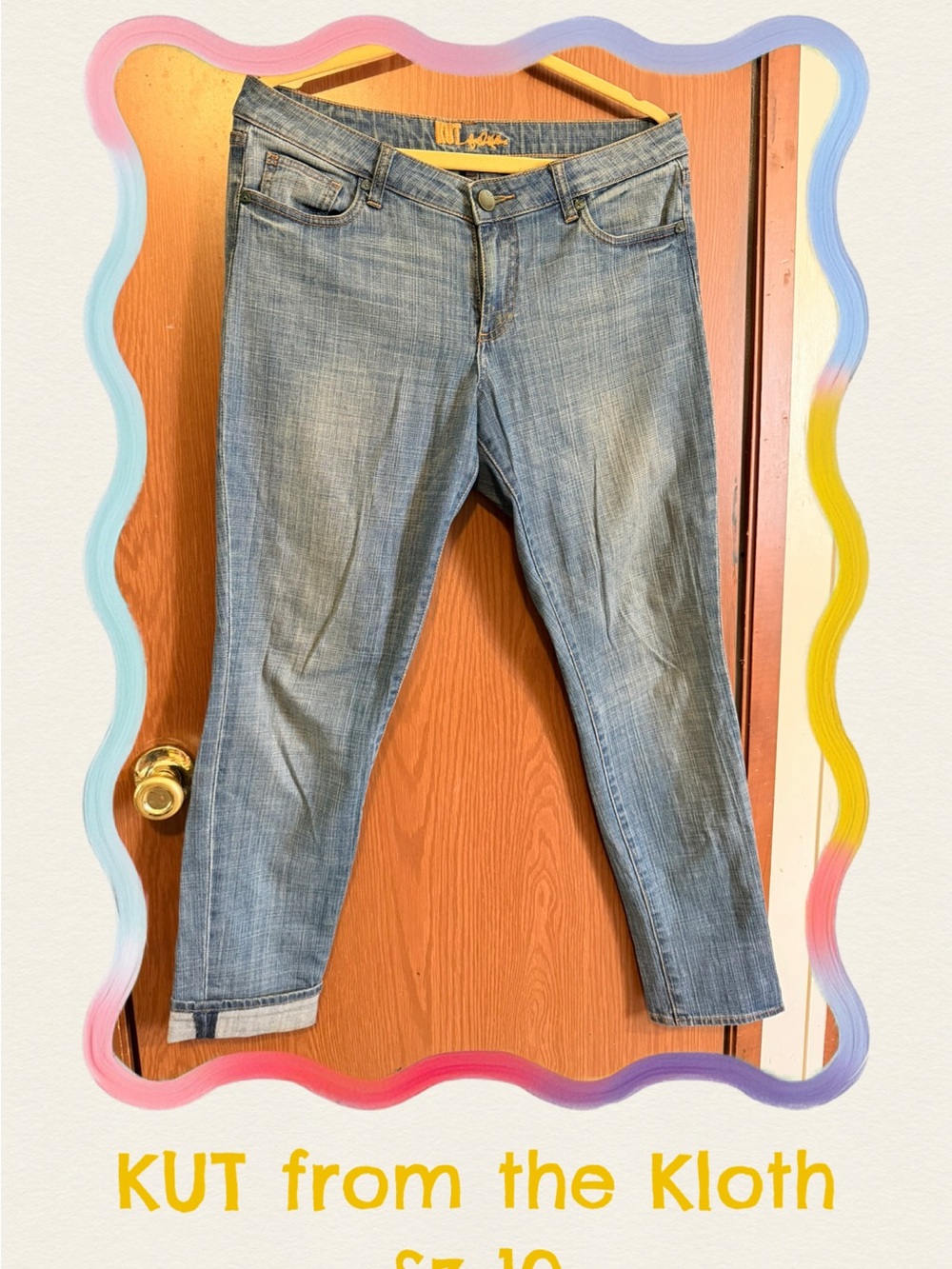 Sz 10 KUT from the Kloth Women’s Mid Wash Blue Jeans